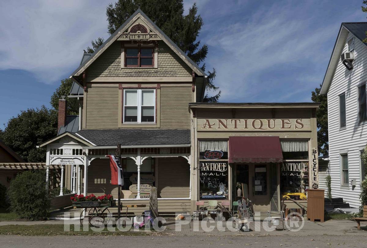 Photo - Antique Shop and neighboring Buildings in Winesburg, Ohio- Fine Art Photo Reporduction