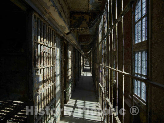 Photo- A cellblock at The Old Ohio State Reformatory, Built in Stages Between 1886 and 1910 in Mansfield, Ohio 2 Fine Art Photo Reproduction