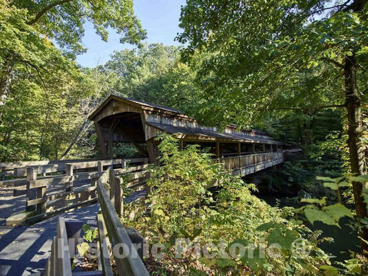 Photo- A Covered Bridge Next to Lanterman's Mill in The Mill Creek Metropark Within Youngstown, Ohio's City Limits 2 Fine Art Photo Reproduction