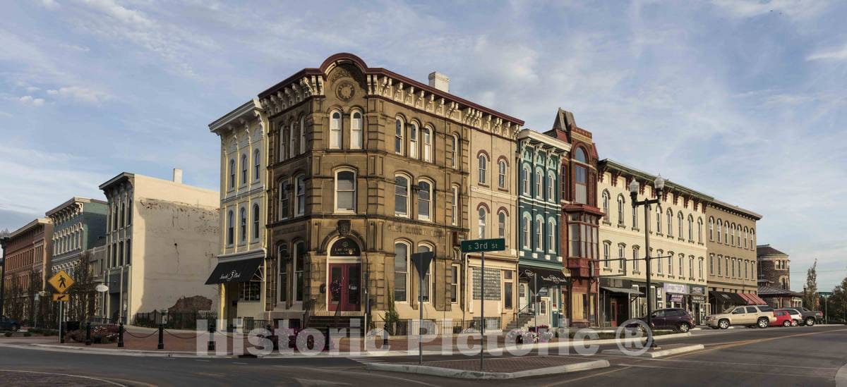 Photo- A Block in Downtown Newark, Ohio, Anchored on The Corner by The First National Bank Building 2 Fine Art Photo Reproduction
