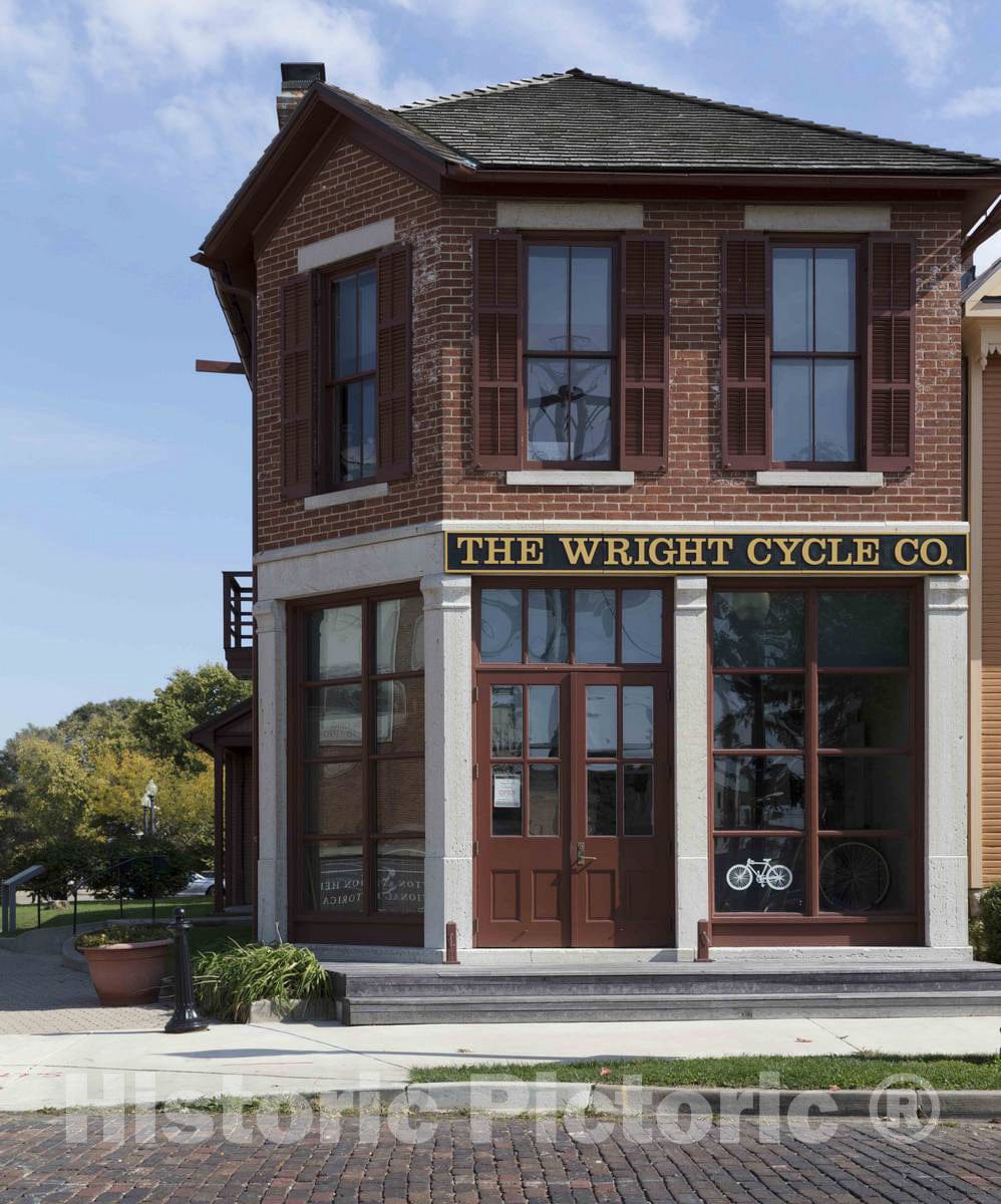 Photo - The Wright Cycle Co. Building in West Third Street's Old Miami City Neighborhood, Across The Great Miami River from Downtown Dayton, Ohio- Fine Art Photo Reporduction