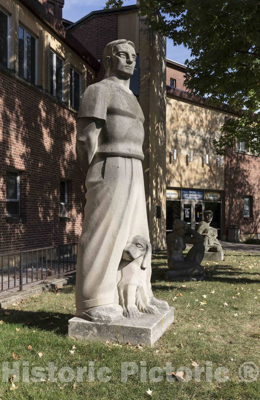 Photo- One of Three Seth Velsey The Family Group Statues, Crafted as Works Progress Administration (WPA) Projects Between 1934 and 1942 During The Great Depression 1