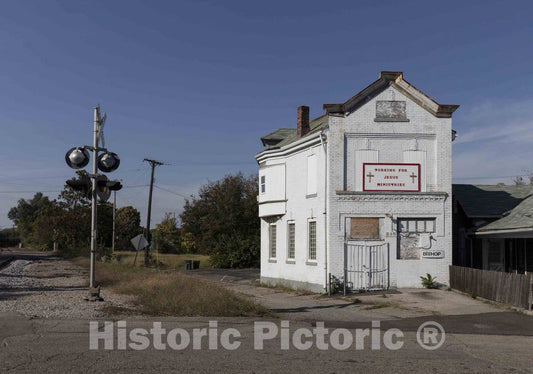 Photo - An abandoned former storefront church in a primarily African-American neighborhood west of downtown Dayton, Ohio- Fine Art Photo Reporduction