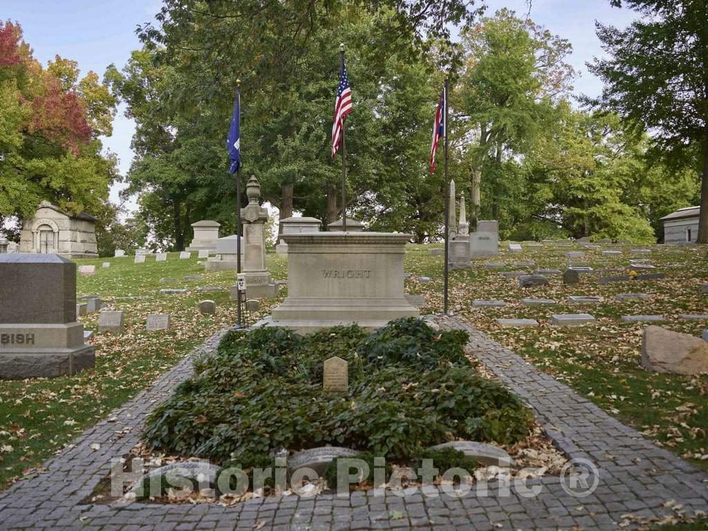 Photo - The Wright Family plot at Woodland Cemetery and Arboretum, in Dayton, Ohio, is one of The Oldest Garden Cemeteries in The United States- Fine Art Photo Reporduction