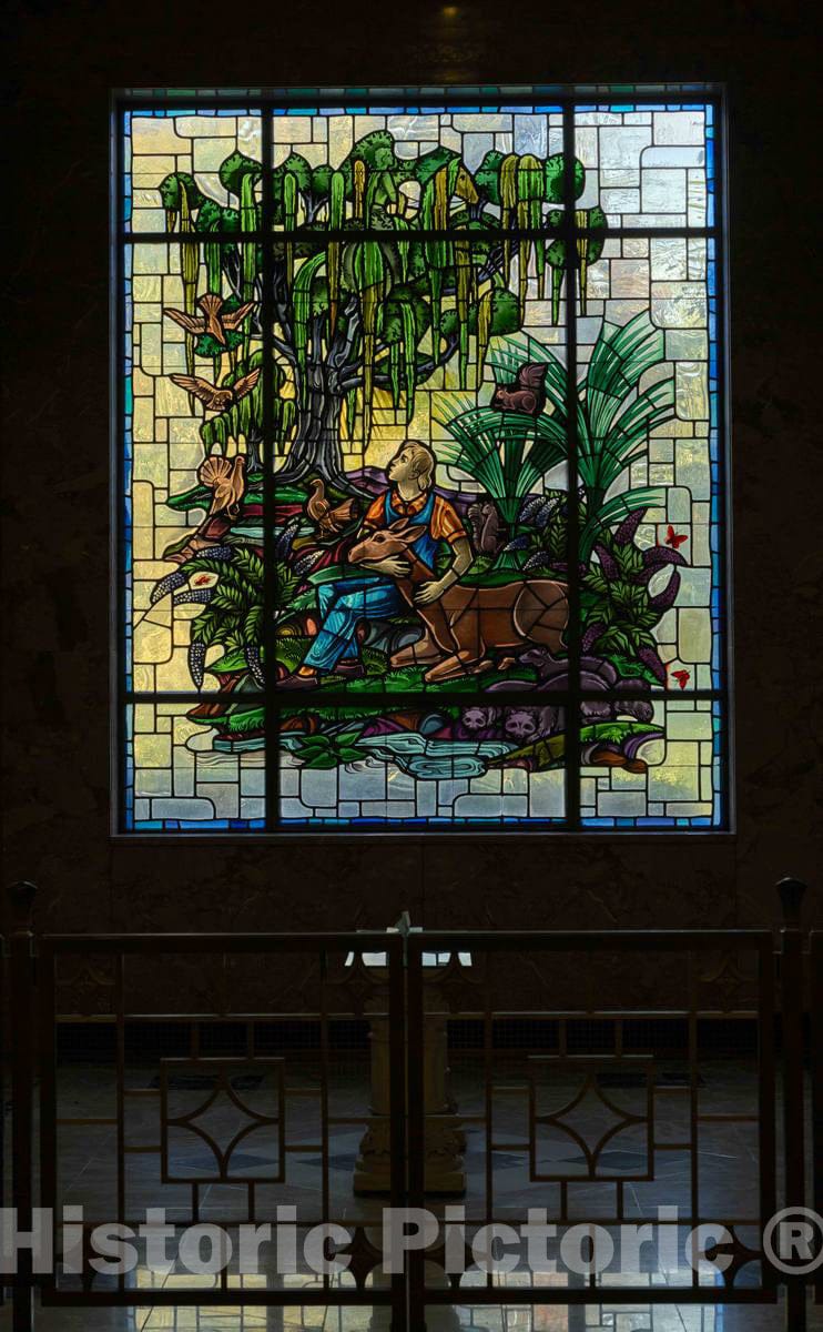 Photo- One of 12 Stained-Glass Windows, Inspired by Literary Works, Inside The 1970 Mausoleum at Woodland Cemetery and Arboretum, in Dayton, Ohio 2 Fine Art Photo Reproduction