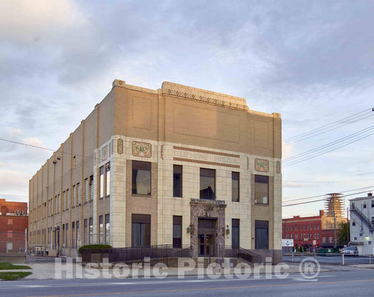 Photo - The 1929 Art Deco-Style Telephone Building in Newark, Ohio, housed The Offices and Telephone switchboards of The Newark Telephone Company- Fine Art Photo Reporduction