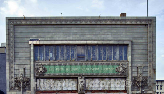 Photo- Exterior Architectural Details on The 1915 Home Building Association Bank Building in Newark, Ohio 5 Fine Art Photo Reproduction