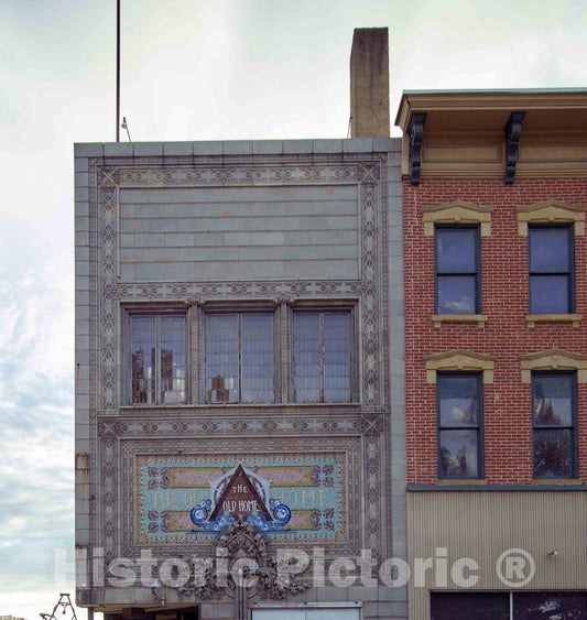 Photo- Exterior architectural details on the 1915 Home Building Association Bank building in Newark, Ohio 2 Fine Art Photo Reproduction