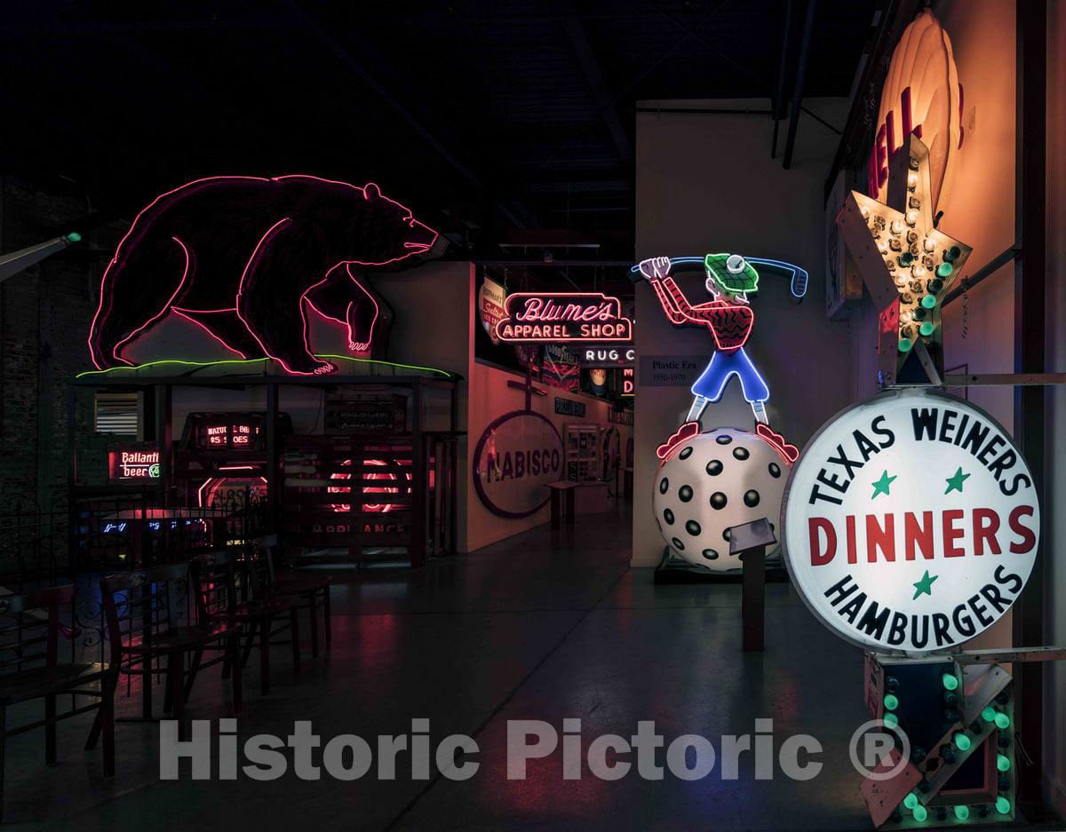 Photo- Expressive, salvaged neon Signs Inside The American Sign Museum in The Industrial Camp Washington Neighborhood of Cincinnati, Ohio 1 Fine Art Photo Reproduction