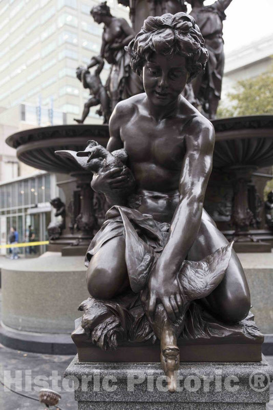 Photo- A Portion of The Tyler Davidson Fountain in Fountain Square, a Centerpiece of Downtown Cincinnati, Ohio 2 Fine Art Photo Reproduction
