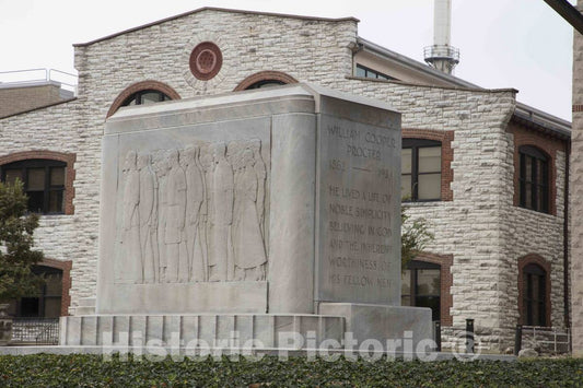 Photo- Monument to William Cooper Proctor outside the company's Ivorydale factory, now just a small chemical plant making ingredients for Tide detergent 1 Fine Art Photo Reproduction