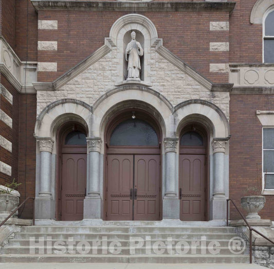 Photo - Detail of The Former St. Aloysius Catholic Church, which morphed into Our Lady of La Vang Vietnamese Catholic Church with The Changing democgraphics of its Old