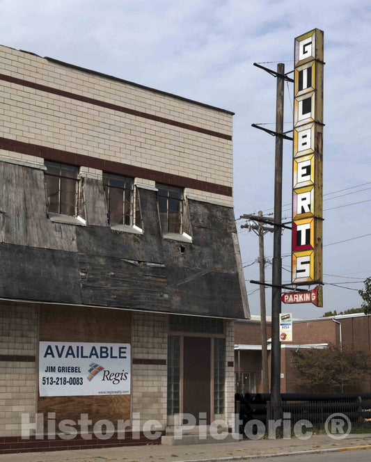 Photo - There is no longer a Gilbert's parking business in old, heavily industrial Elmwood Place, a close-in suburb of Cincinnati, Ohio- Fine Art Photo Reporduction
