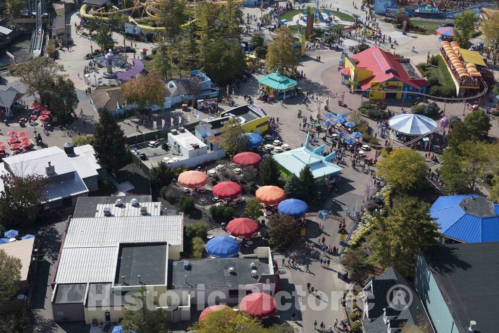 Photo - Overhead View from a one-Third Scale Version of France's Eiffel Tower of King's Island Theme Park in Mason, a Northeastern Suburb of Cincinnati, Ohio