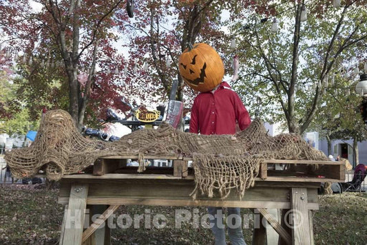 Photograph - In keeping with a favorite American autumnal theme, King's Island theme park in Mason, a northeastern suburb of Cincinnati, Ohio, adds spooky Halloween props to its grounds 2