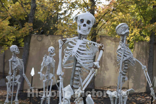 Photograph - In keeping with a favorite American autumnal theme, King's Island theme park in Mason, a northeastern suburb of Cincinnati, Ohio, adds spooky Halloween props to its grounds 4