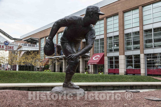 Photograph - Several statues by sculptor Tom Tsuchiya outside the Great American Ballpark, home of the Cincinnati Reds' baseball team, salute the team's legendary players, including, here 3