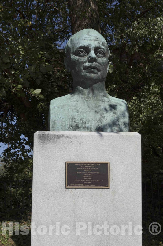 Photo - Bust of Robert A. TAFT, Known as Mr. Republican, Outside The William Howard TAFT National Historic Site in The Mount Auburn Section of Cincinnati Ohio