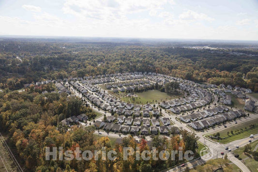 Photo - Aerial View of a Suburban housing Subdivision in Clermont County, Ohio, Outside Cincinnati- Fine Art Photo Reporduction