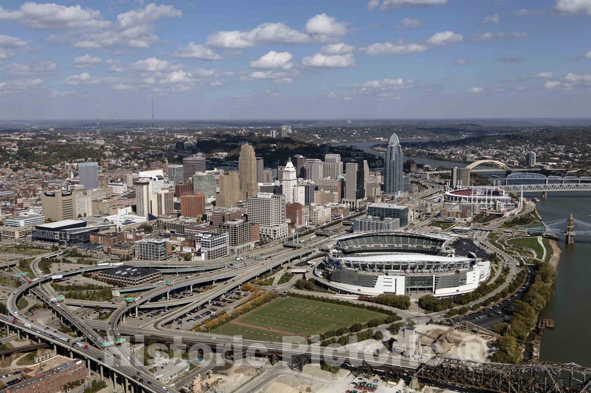 Photo- Aerial View of Downtown Cincinnati, Ohio 5 Fine Art Photo Reproduction