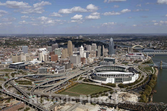 Photo- Aerial View of Downtown Cincinnati, Ohio 5 Fine Art Photo Reproduction