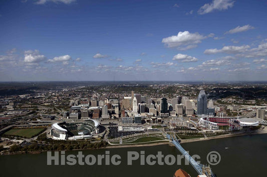 Photo- Aerial view of downtown Cincinnati, Ohio 3 Fine Art Photo Reproduction