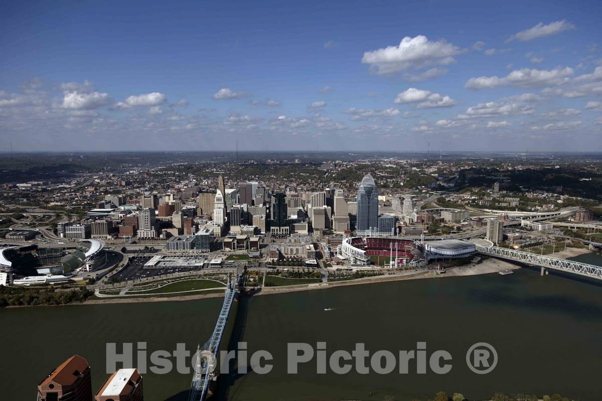 Photo- Aerial View of Downtown Cincinnati, Ohio 1 Fine Art Photo Reproduction
