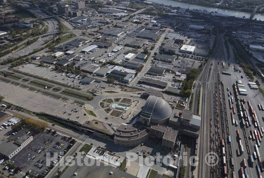Photo- Aerial View of Cincinnati, Ohio, with a Focus on The Former Woodward High School 1 Fine Art Photo Reproduction