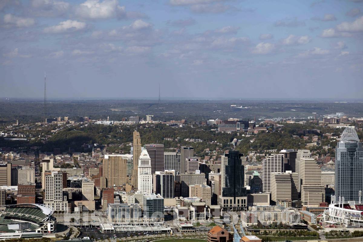 Photo- Aerial View of The Cincinnati, Ohio Skyline 5 Fine Art Photo Reproduction