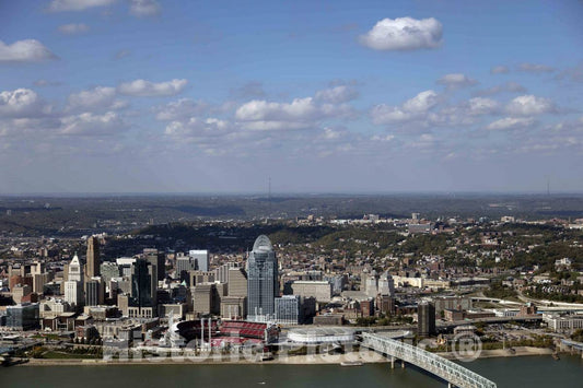 Photo- Aerial View of The Cincinnati, Ohio Skyline 6 Fine Art Photo Reproduction