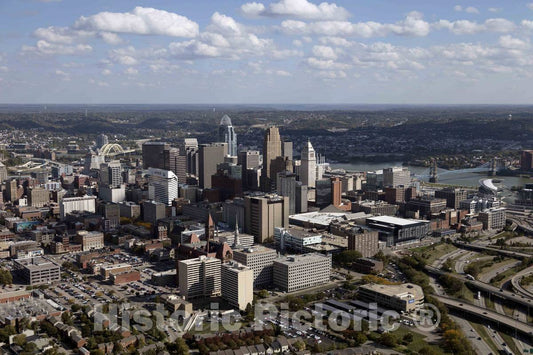 Photo- Aerial View of The Cincinnati, Ohio Skyline 7 Fine Art Photo Reproduction