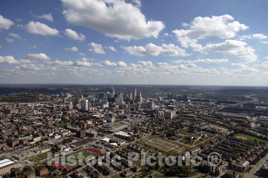 Photo- Aerial view of the Cincinnati, Ohio skyline 10 Fine Art Photo Reproduction