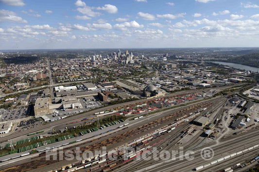 Photo- Aerial View of Cincinnati, Ohio trainyards Along The 1933 Cincinnati Museum Center at Union Terminal 4 Fine Art Photo Reproduction