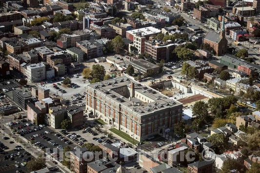 Photo- Aerial View of Cincinnati, Ohio, with a Focus on The Former Woodward High School 2 Fine Art Photo Reproduction