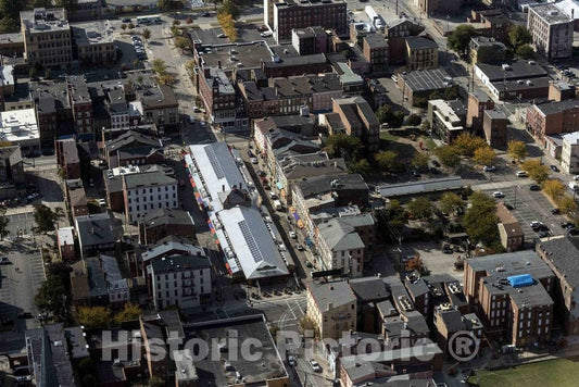 Photo - Aerial View of The Historic Findlay Market, Ohio's Oldest Public Market, in The Over-The-Rhine Neighborhood of Cincinnati- Fine Art Photo Reporduction