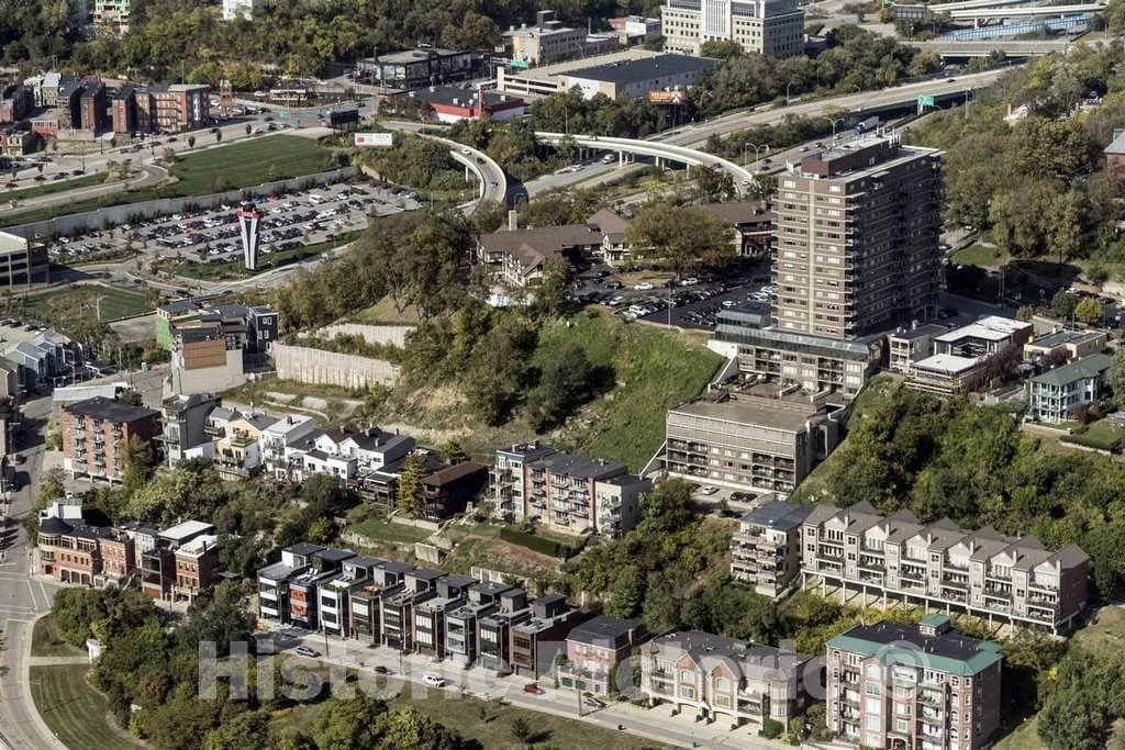Photo - Aerial view of row houses in Cincinnati, Ohio- Fine Art Photo Reporduction
