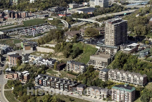 Photo - Aerial view of row houses in Cincinnati, Ohio- Fine Art Photo Reporduction