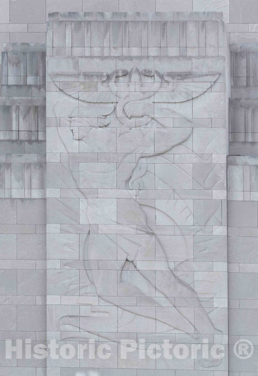Photo- One of Two Heroic bas-reliefs on The Cincinnati Museum Center at Union Terminal, Built in 1933 as Cincinnati Union Terminal 2 Fine Art Photo Reproduction