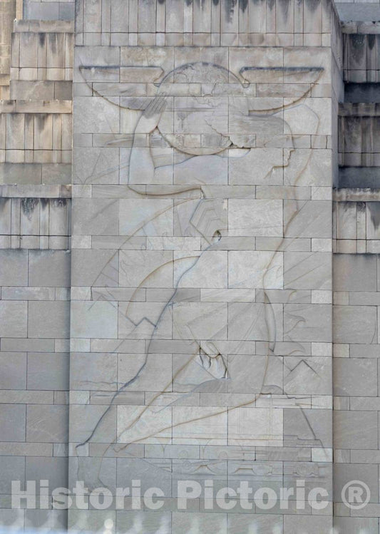 Photo- One of Two Heroic bas-reliefs on The Cincinnati Museum Center at Union Terminal, Built in 1933 as Cincinnati Union Terminal 1 Fine Art Photo Reproduction