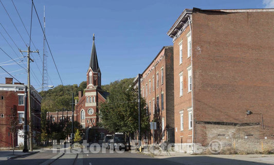 Photo - A Street View of The Phillipus United Church of Christ in The Now-gentrified (in 2016) Over-The-Rhine Neighborhood of Cincinnati, Ohio- Fine Art Photo Reporduction