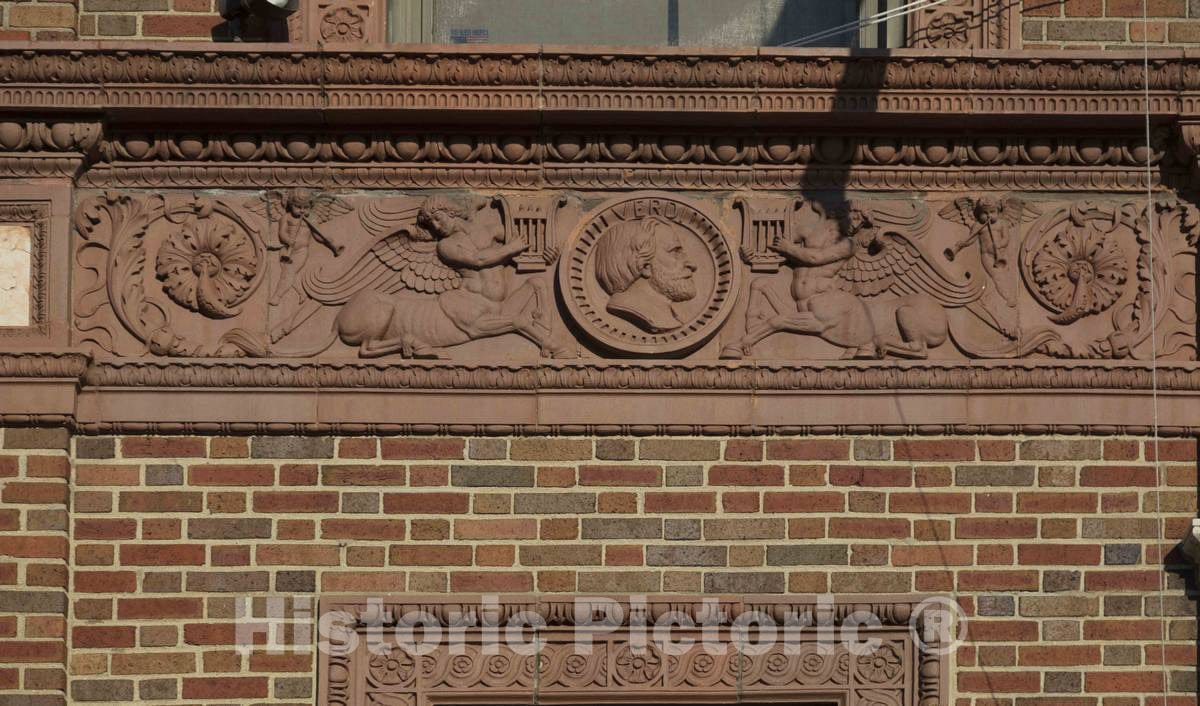 Photo- Detail from The Plumbers' and Pipefitters' Union Local 392 Office Building in The Now-gentrified (in 2016) Over-The-Rhine Neighborhood of Cincinnati, Ohio 2