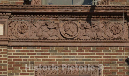 Photo- Detail from The Plumbers' and Pipefitters' Union Local 392 Office Building in The Now-gentrified (in 2016) Over-The-Rhine Neighborhood of Cincinnati, Ohio 2