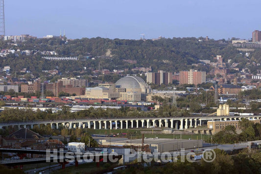 Photo - an Aerial View of The Queensgate Neighborhood of Cincinnati, Ohio- Fine Art Photo Reporduction