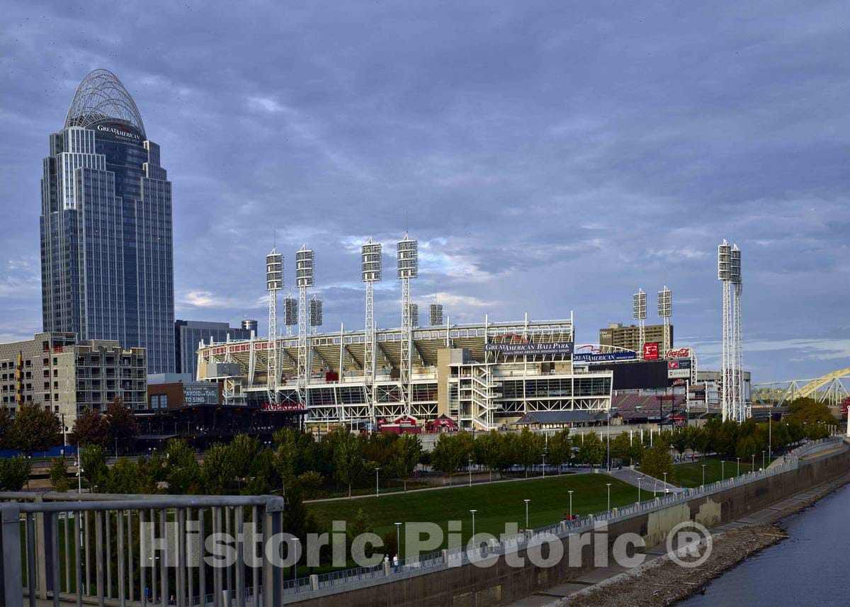 Photo- View from The Ohio River Waterfront in Cincinnati, Ohio, of The Taylor-Southgate Bridge to The Northern Kentucky Suburbs, Named for The Families of James Taylor, Jr 3