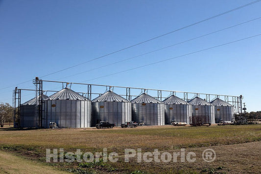 Photo - Procession of Grain silos in DeSoto County, Mississippi, Near Arkabutla- Fine Art Photo Reporduction
