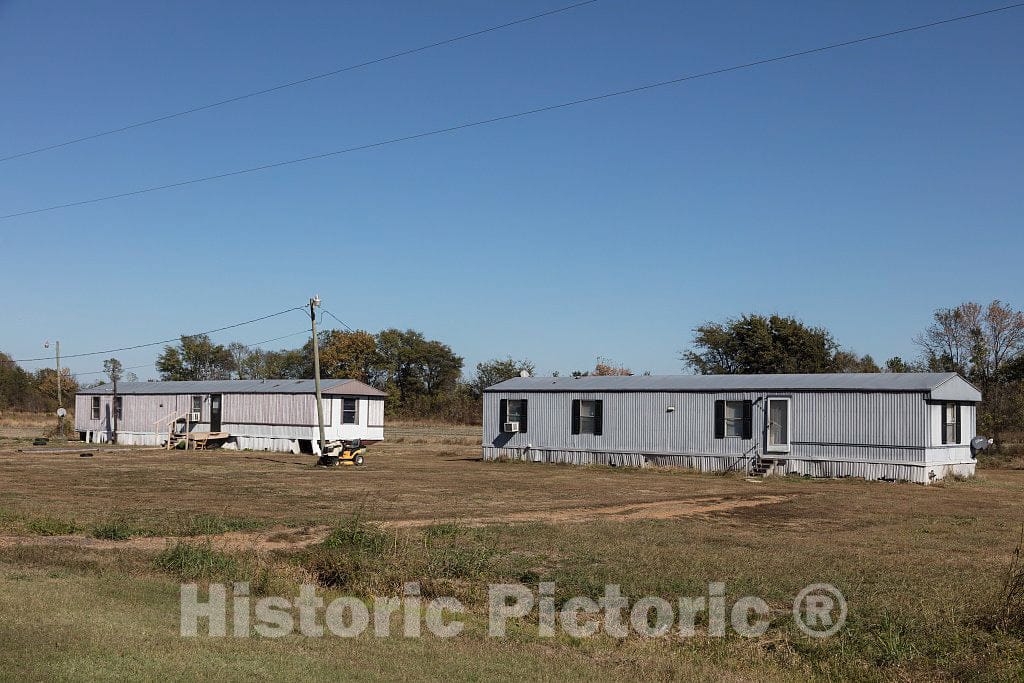 Photo - Neighboring House Trailers in DeSoto County, Mississippi, Near Arkabutla- Fine Art Photo Reporduction