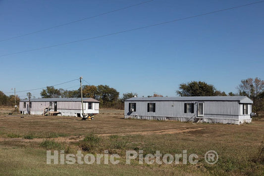 Photo - Neighboring House Trailers in DeSoto County, Mississippi, Near Arkabutla- Fine Art Photo Reporduction
