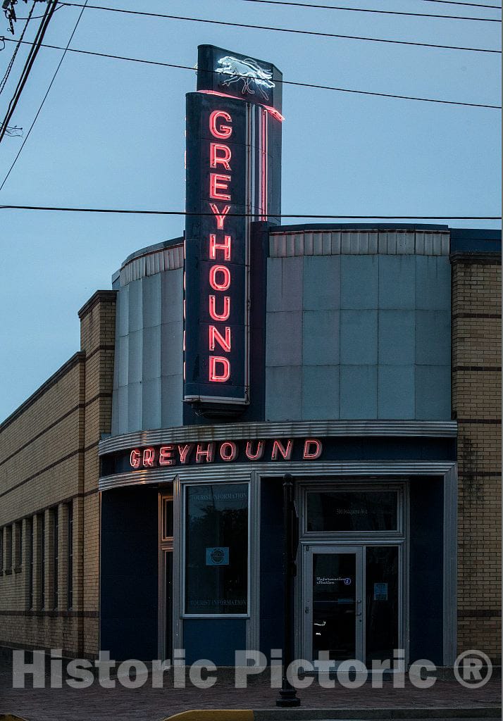 Photo - The 1936 Streamline Moderne-Style Greyhound Bus Station in Clarksdale, Mississippi- Fine Art Photo Reporduction
