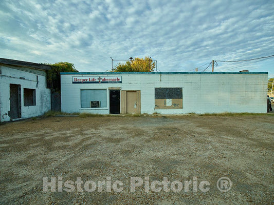 Photo - an Old Shop Building Turned into The Deeper Life Religious Tabernacle in Grenada, Mississippi- Fine Art Photo Reporduction