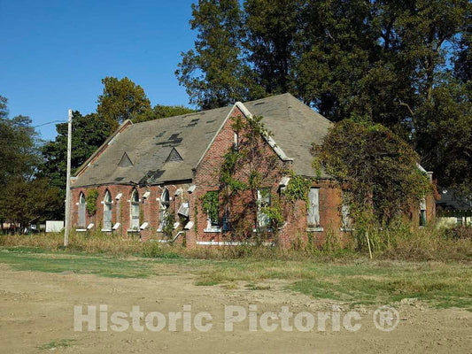 Photo- Remains of Simpson Hall, an Old Masonic Building in The Railroad Town of Dundee, Mississippi 1 Fine Art Photo Reproduction